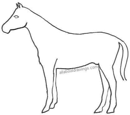 417x369 Simple Pencil Horse Drawings - Basic Horse Drawing