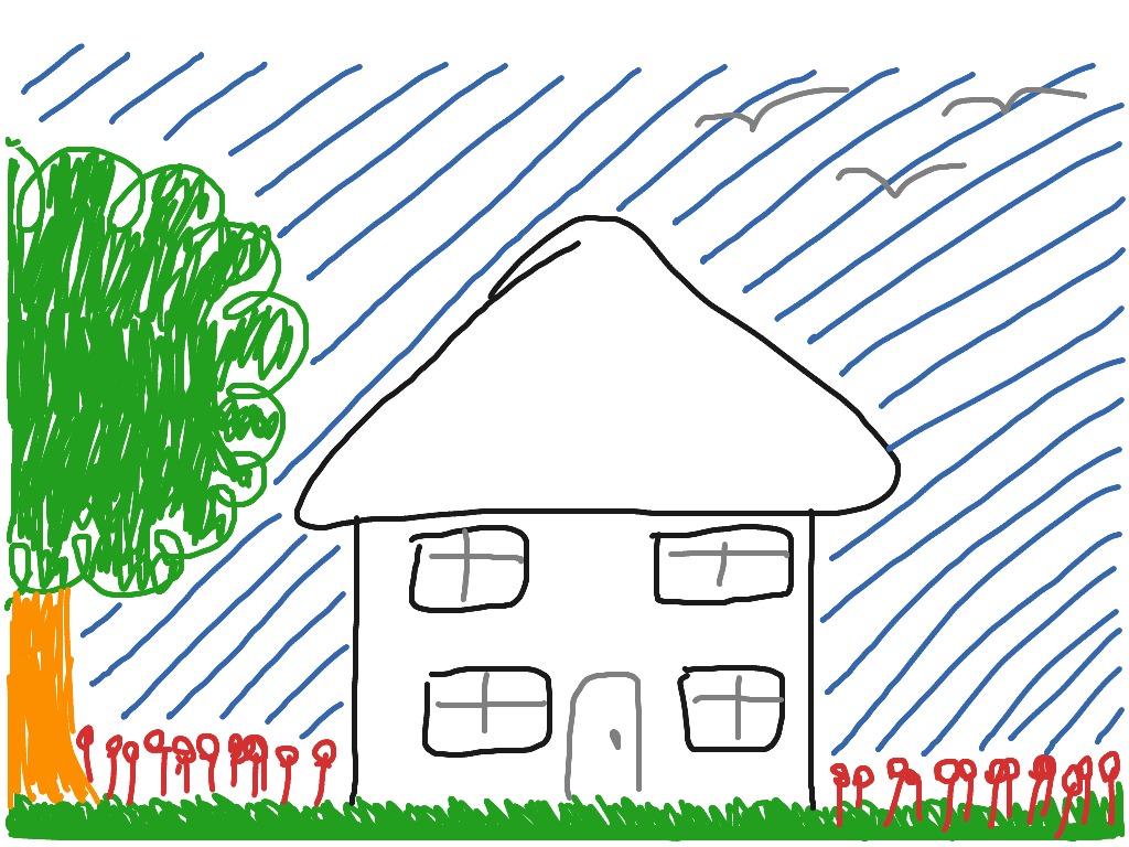 1024x768 basic house drawing art showme - Basic House Drawing