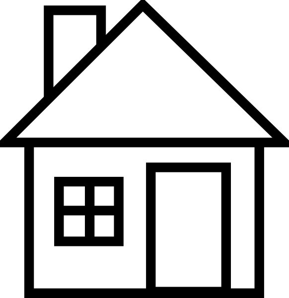 582x600 House Clip Art - Basic House Drawing