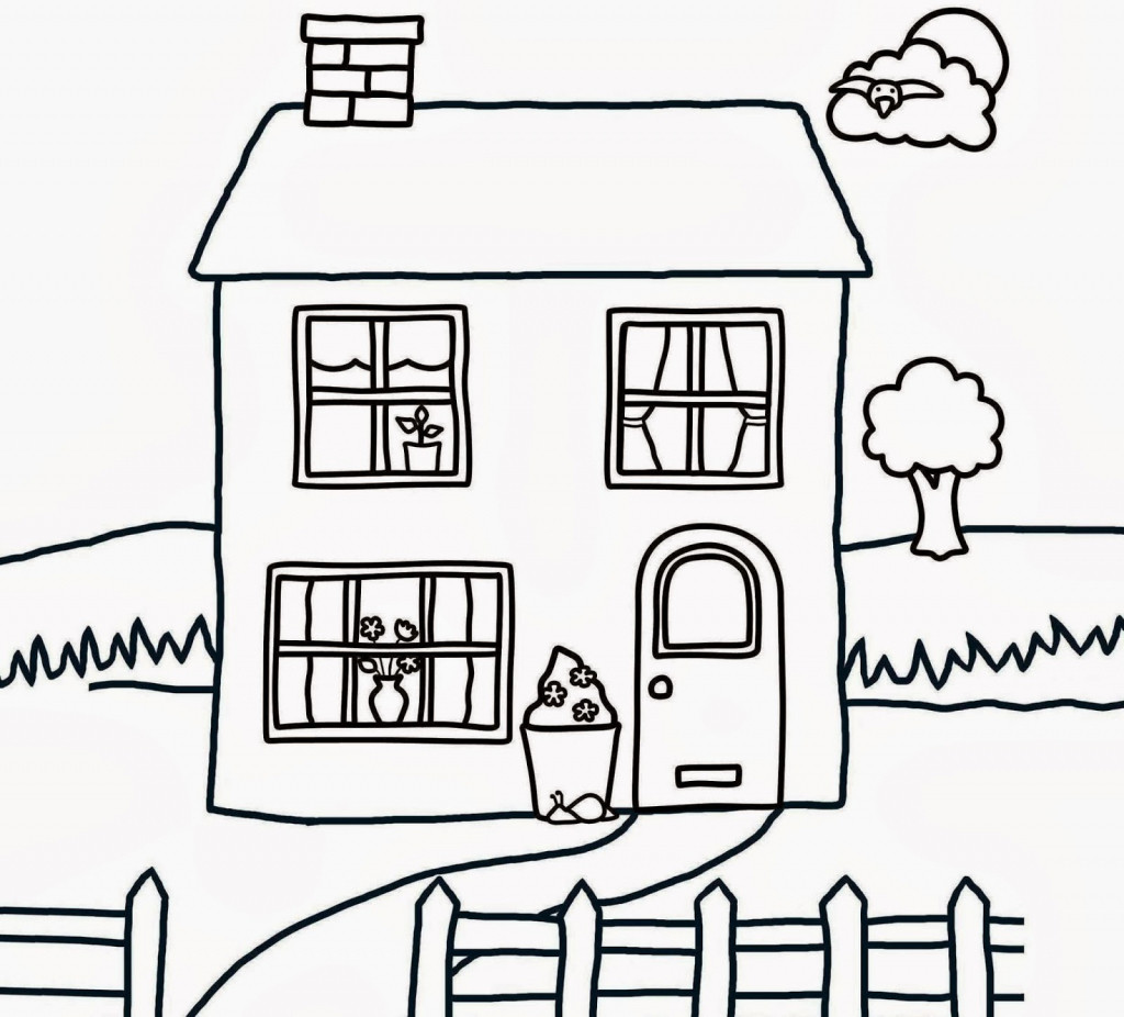 1024x926 How To Draw A House Step - Basic House Drawing