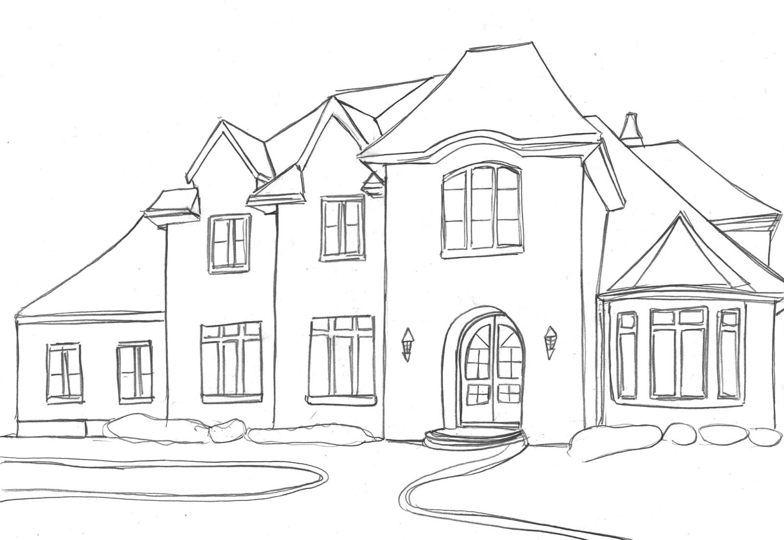 1600x1102 Drawing Home Basic For Free Download - Basic House Drawing