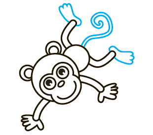 310x273 How To Draw A Cartoon Monkey In A Few Easy Steps Easy Drawing Guides - Basic Monkey Drawing