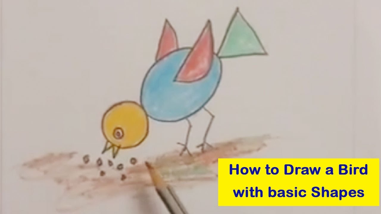 1280x720 How To Draw A Bird Using Basic Shapes I How To Draw Chidiya - Basic Shapes Drawing