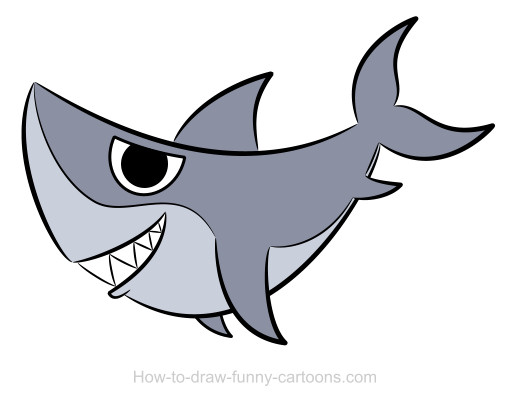 510x400 Shark Drawing - Basic Shark Drawing
