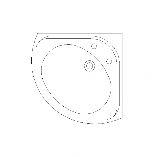 645x645 cad corner wash basin - Basin Drawing