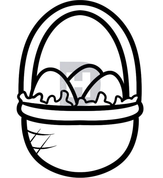 660x720 How To Draw An Easter Basket For Kids, Step - Basket Drawing Images