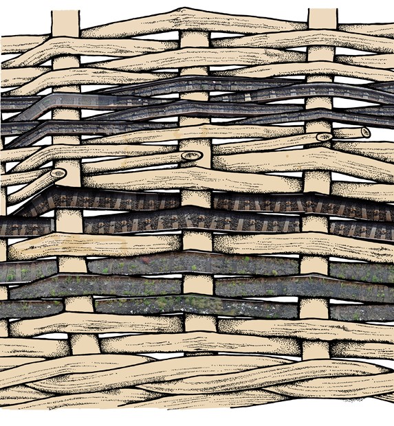573x620 Diagrammatic Drawings The Train Track And The Basket Claire - Basket Drawings
