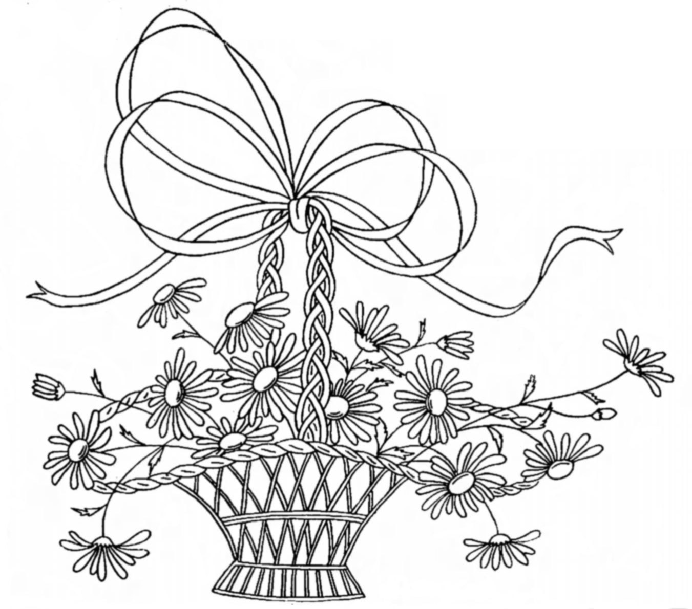 Basket Of Flowers Drawing at Explore collection of