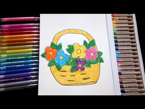 480x360 How To Draw Flower Basket For Kids In Simple Way - Basket Of Flowers Drawing