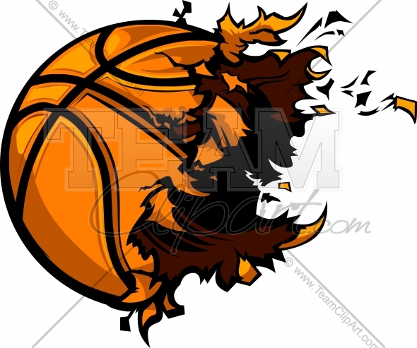 590x493 Exploding Basketball Ball Vector Clipart Image - Basketball Ball Drawing