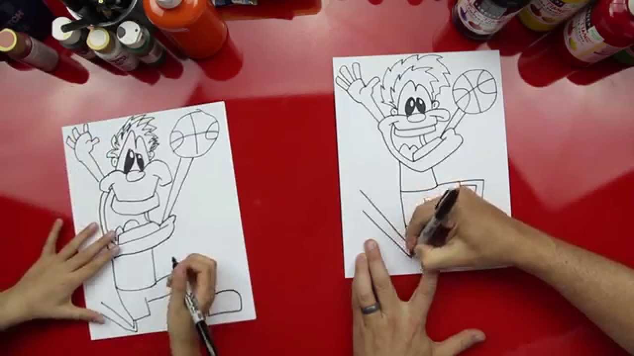 1280x720 How To Draw A Basketball Player - Basketball Cartoon Drawing