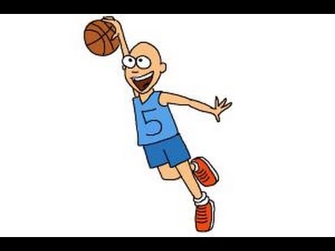 480x360 How To Draw A Basketball Player - Basketball Cartoon Drawing