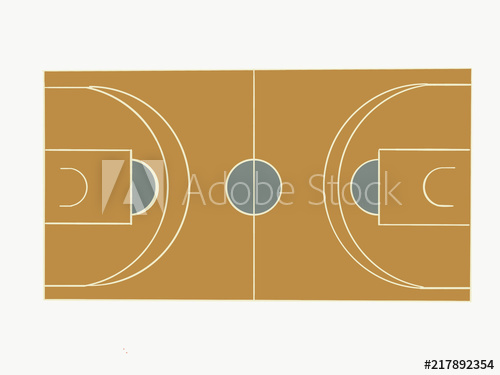 500x375 basketball court drawing - Basketball Court Drawing