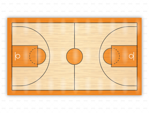 500x378 basketball court diagrams for drawing up plays and drills - Basketball Court Drawing