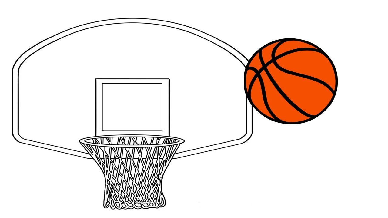 1280x720 Coloring Pages How To Draw A Basketball Draw A Basketball Hoop - Basketball Drawing