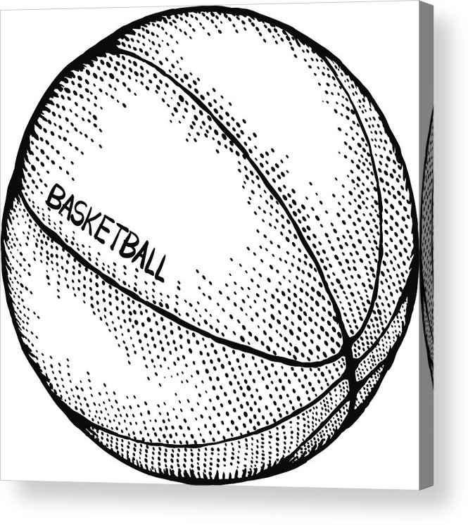 665x746 Basketball Drawing In Retro Style Doodle Sport Icon On White - Basketball Drawing