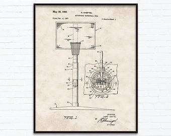 340x270 basketball goal patent drawings november birthday gift ideas etsy - Basketball Drawing Ideas