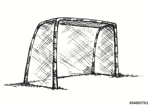 500x354 big football and basketball goal vector drawing - Basketball Goal Drawing
