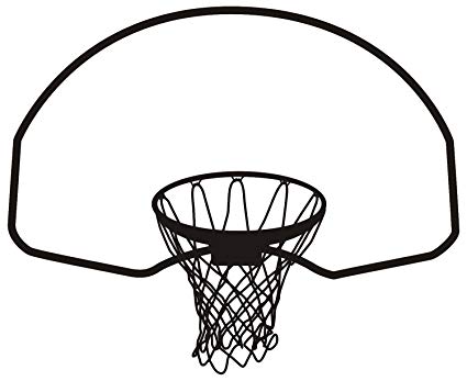 425x347 basketball goal black vinyl wall art decal sticker - Basketball Goal Drawing