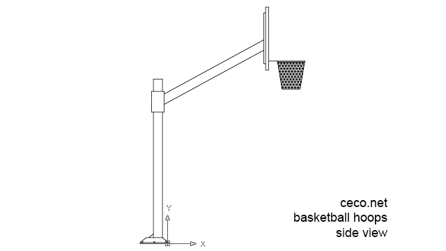 640x360 autocad drawing basketball hoop pole side dwg dxf - Basketball Goal Drawing