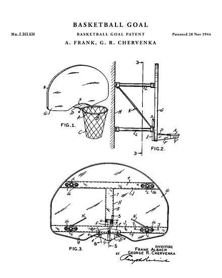 440x550 basketball goal patent drawing blueprint posters - Basketball Goal Drawing