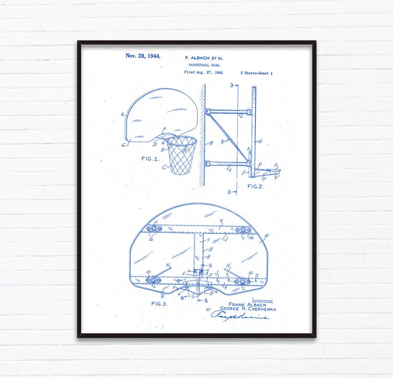 794x763 basketball goal patent drawings november birthday gift ideas etsy - Basketball Goal Drawing