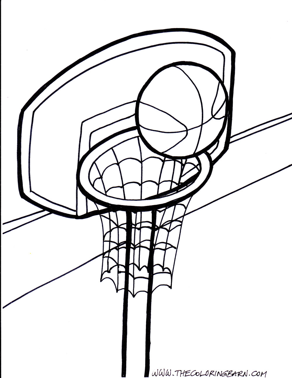 1000x1294 basketball rim drawing hoop coloring pages - Basketball Hoop Drawing
