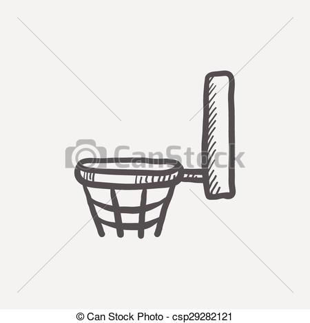 450x470 basketball hoop sketch icon for web and mobile hand drawn vector - Basketball Hoop Drawing