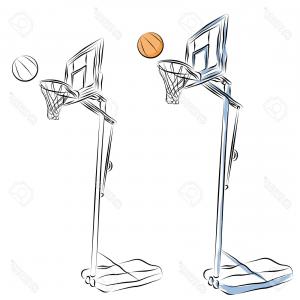 300x300 photostock vector basketball net and ball illustration lazttweet - Basketball Hoop Drawing