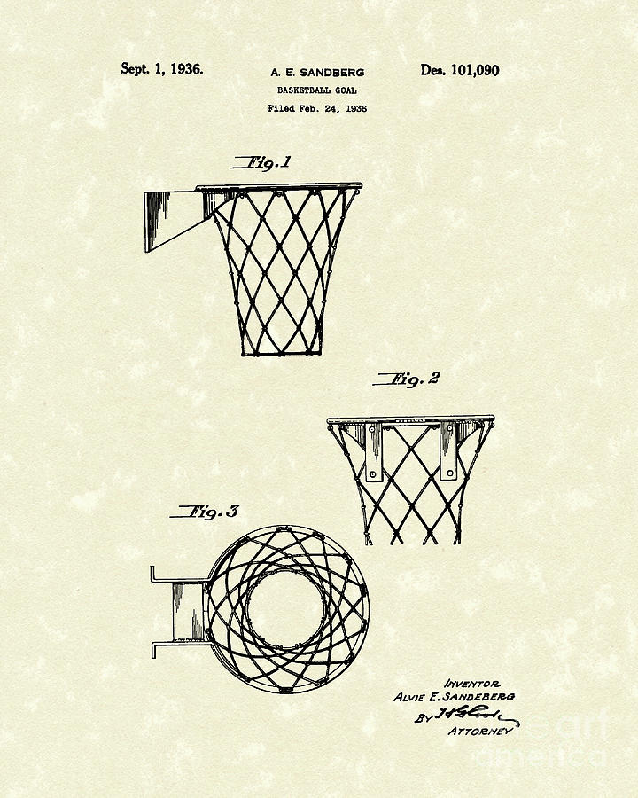 720x900 basketball hoop patent art drawing - Basketball Hoop Drawing