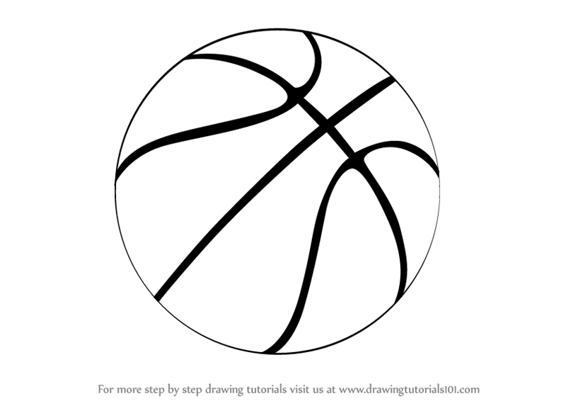 800x566 Learn How To Draw A Basketball - Basketball Line Drawing