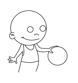 300x320 How To Draw Cartoons Basketball Player - Basketball Player Drawing