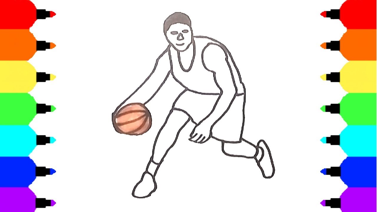 1280x720 How To Draw Basketball Player Coloring Pages And Drawing - Basketball Player Drawing