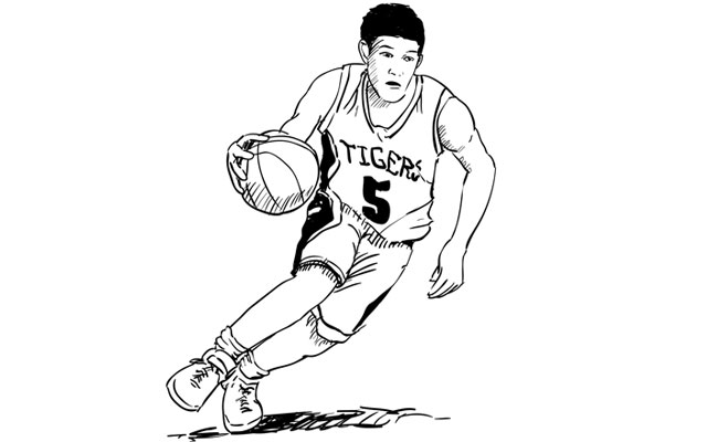 640x400 How To Draw A Basketball Player Step - Basketball Player Drawing