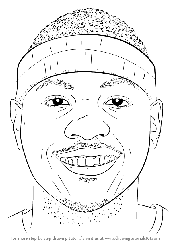596x842 learn how to draw carmelo anthony - Basketball Player Drawing
