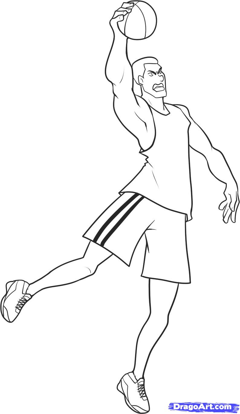 794x1368 Step How To Draw A Basketball Player - Basketball Player Drawing