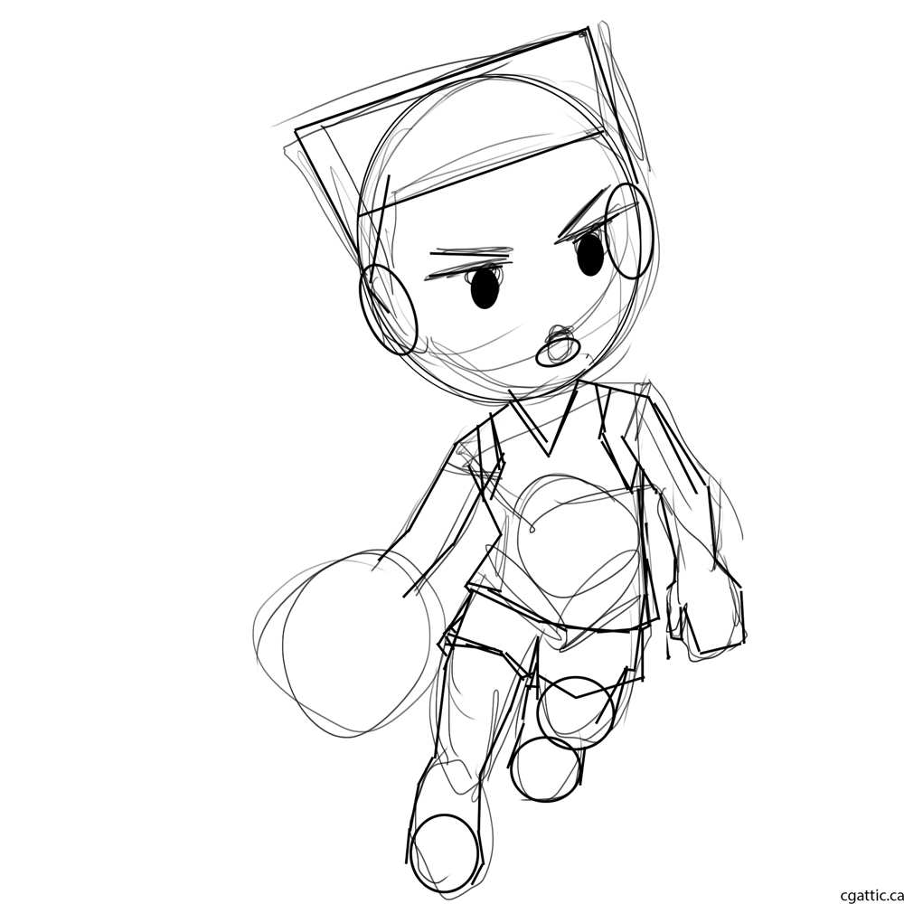 1000x1000 Cartoon Basketball Player Drawing In Steps With Photoshop - Basketball Player Drawing