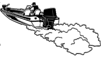 350x200 Bass Boat Decal - Bass Boat Drawing