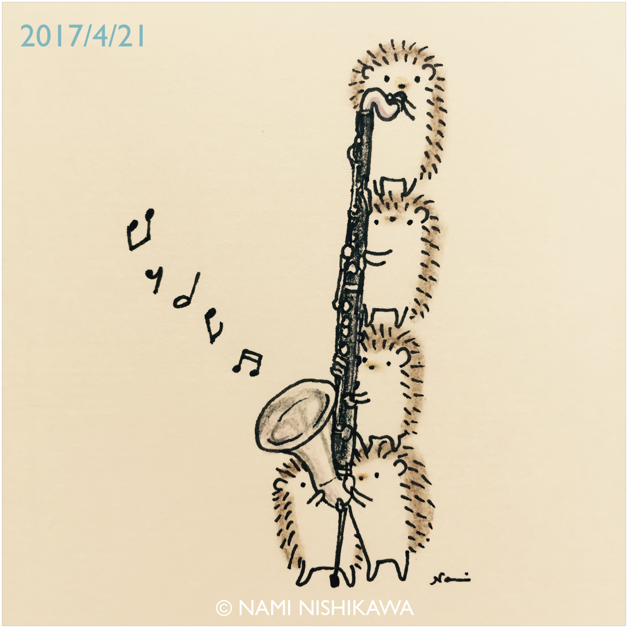 1280x1280 musica in hedgehog drawing, bass clarinet - Bass Clarinet Drawing