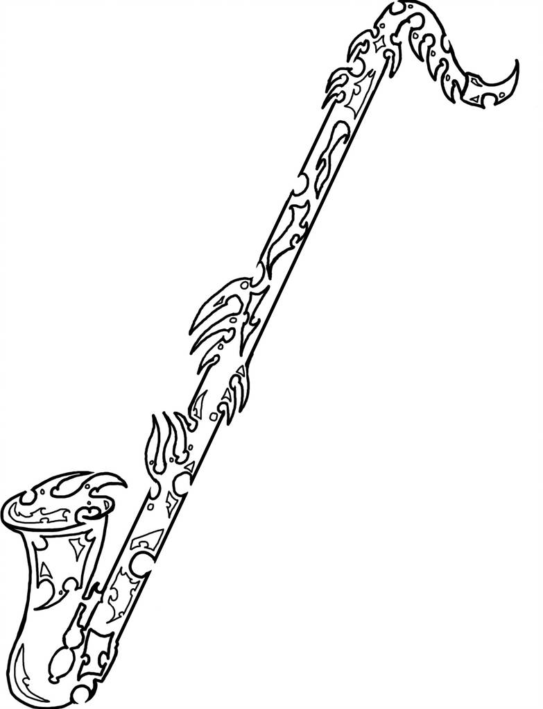 783x1021 tribal bass clarinet - Bass Clarinet Drawing