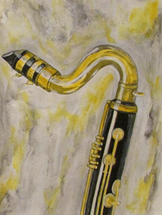 679x900 bass clarinet painting - Bass Clarinet Drawing