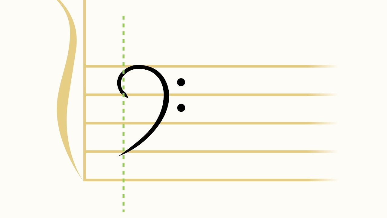 1280x720 how to draw the bass clef symbol - Bass Clef Drawing
