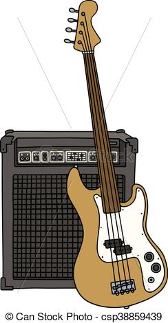 244x470 electric fretless bass guitar hand drawing of an electric - Bass Guitar Drawing