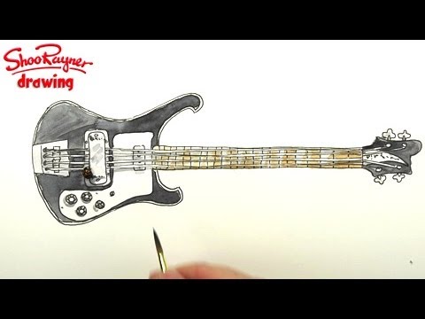 480x360 How To Draw A Rickenbacker Bass Guitar - Bass Guitar Drawing