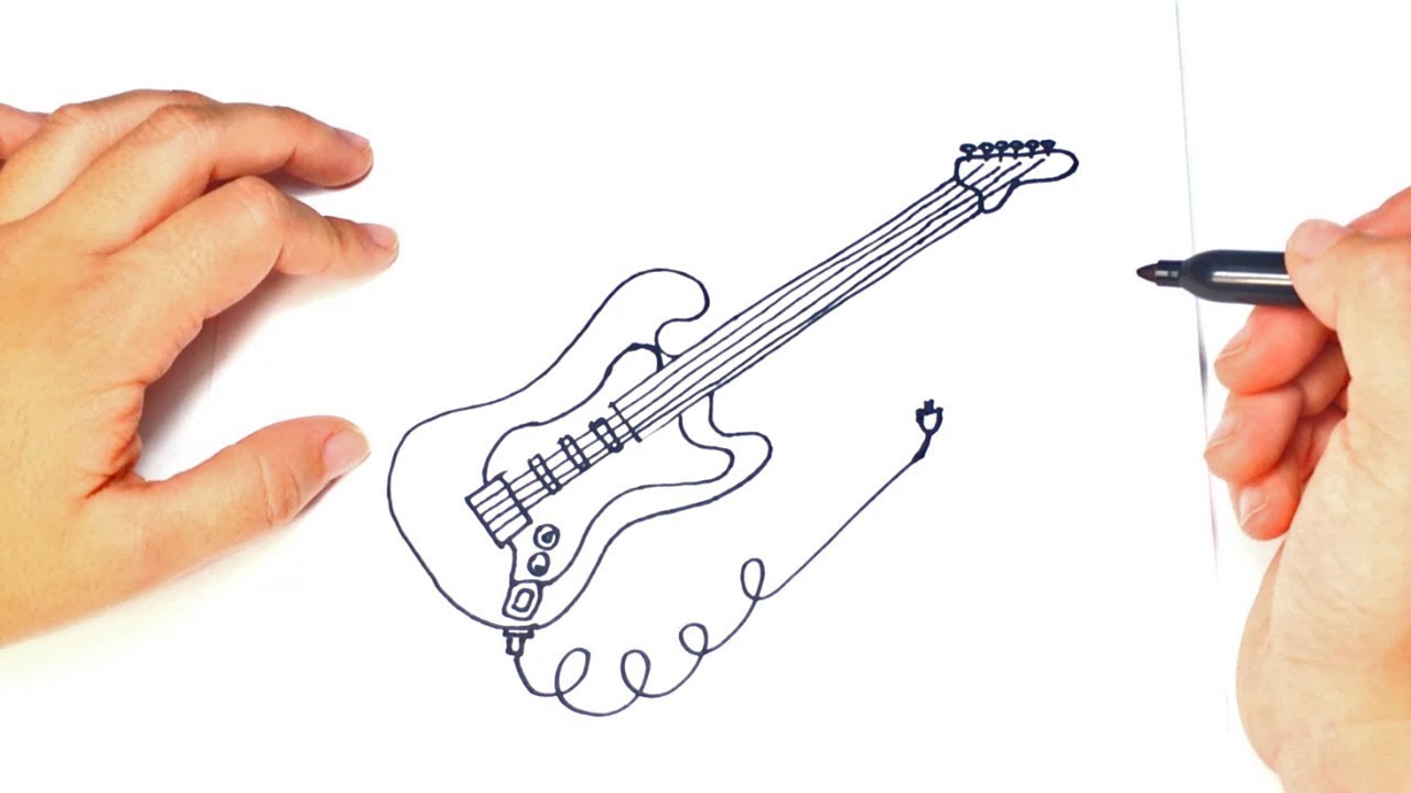 1280x720 How To Draw An Electric Guitar - Bass Guitar Drawing