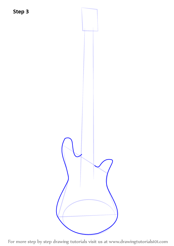 598x844 Learn How To Draw A Bass Guitar - Bass Guitar Drawing