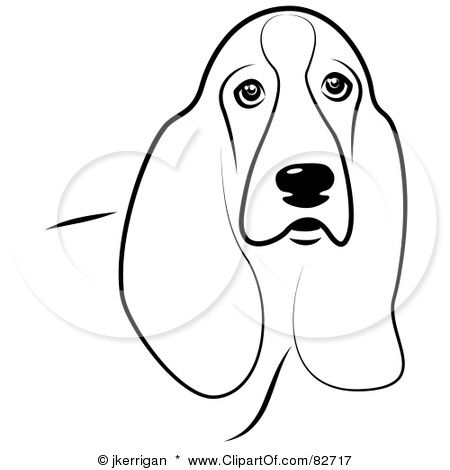 450x470 basset hound outline - Basset Hound Drawing