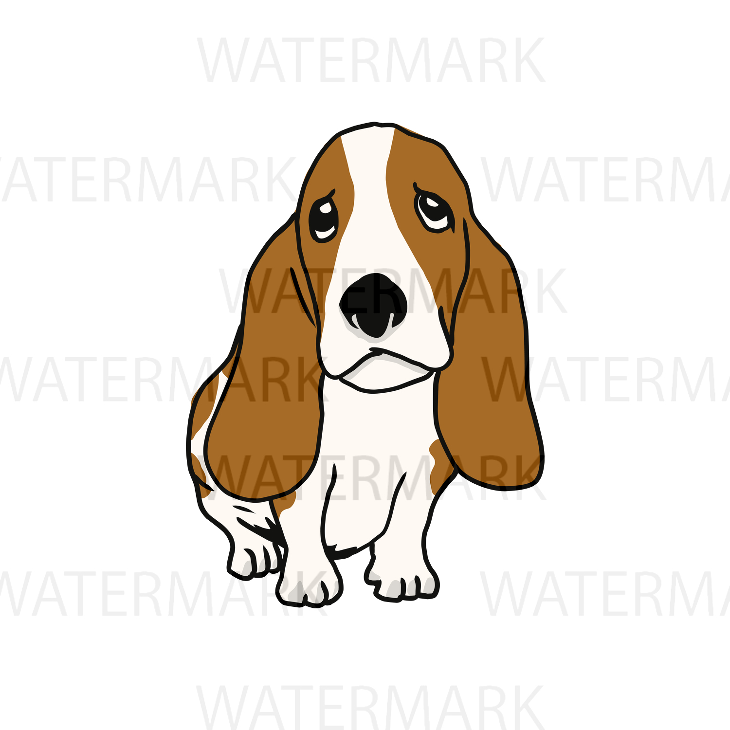 1500x1500 cute dogs c basset hound - Basset Hound Drawing