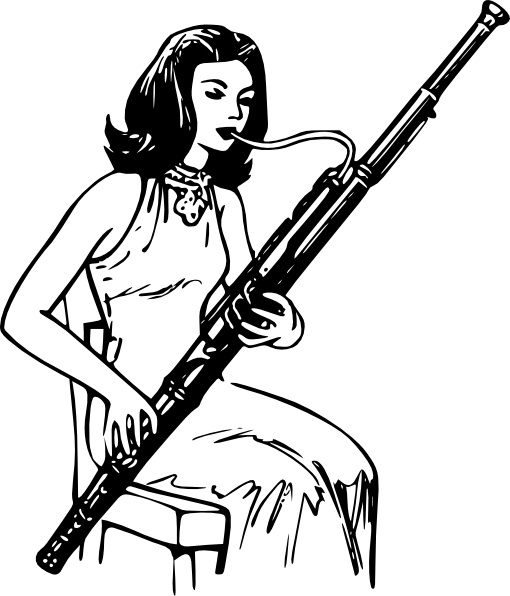 510x596 woman playing bassoon clip art free vector in open office drawing - Bassoon Drawing