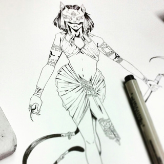320x320 hello! something im working on! she is an egyptian goddess named - Bastet Drawing